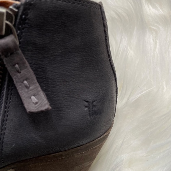 Frye Judith Double Zip Ankle Boots Leather Dark Gray 8M - Picture 4 of 11